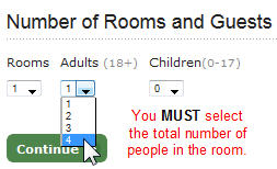Number of Guests in Room